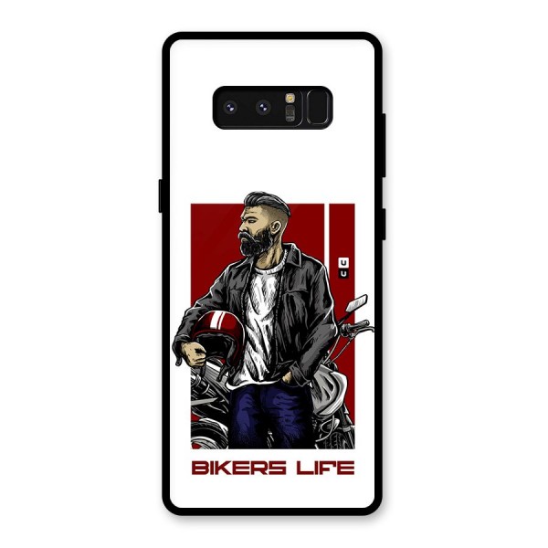 Biker Life Glass Back Case for Galaxy Note 8