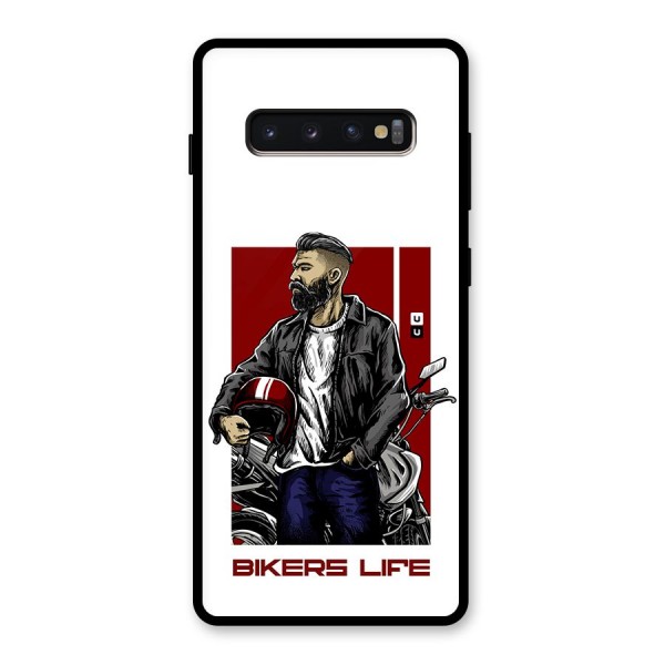 Biker Life Glass Back Case for Galaxy S10 Plus