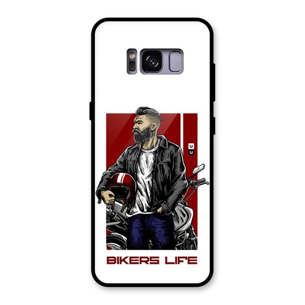 Biker Life Glass Back Case for Galaxy S8