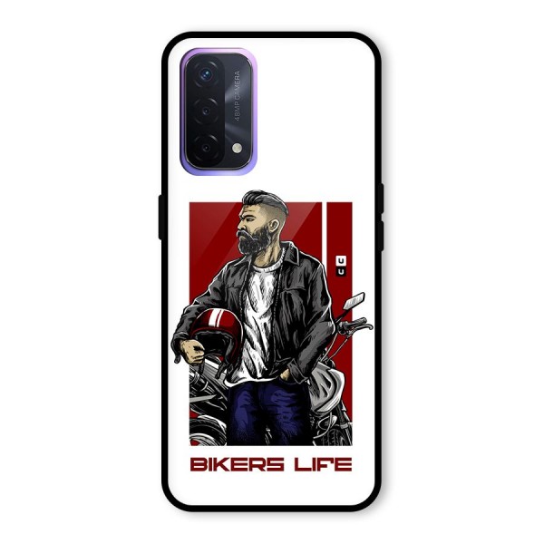 Biker Life Glass Back Case for Oppo A74 5G