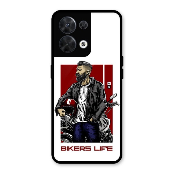 Biker Life Glass Back Case for Oppo Reno8 5G