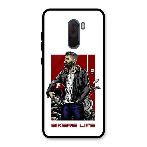 Biker Life Glass Back Case for Poco F1