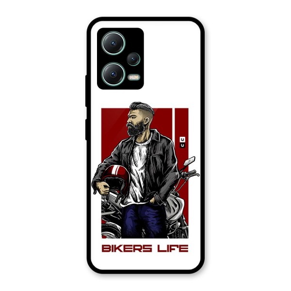 Biker Life Glass Back Case for Poco X5