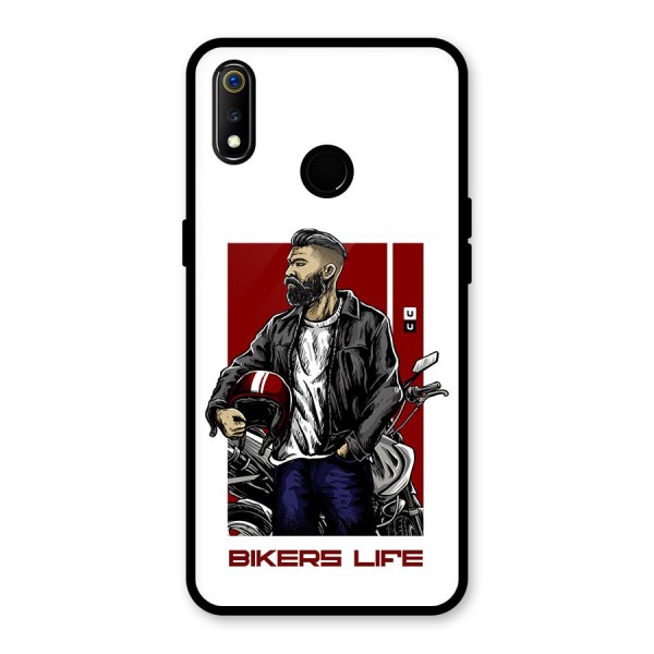 Biker Life Glass Back Case for Realme 3