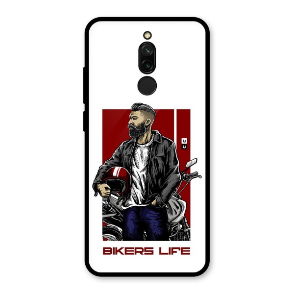 Biker Life Glass Back Case for Redmi 8