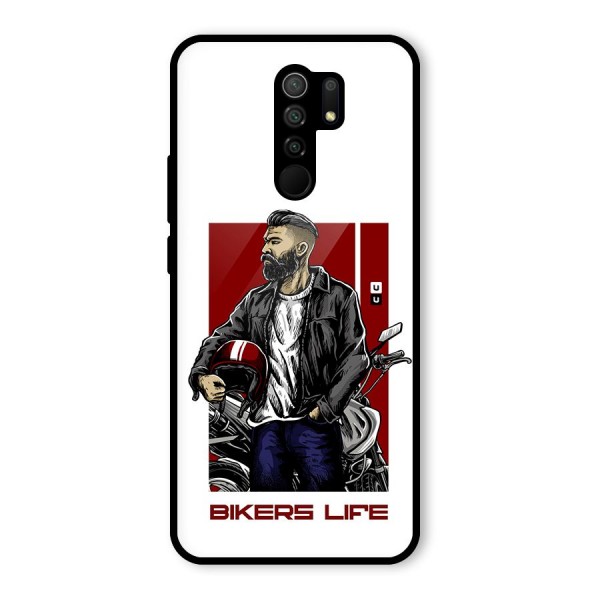 Biker Life Glass Back Case for Redmi 9 Prime