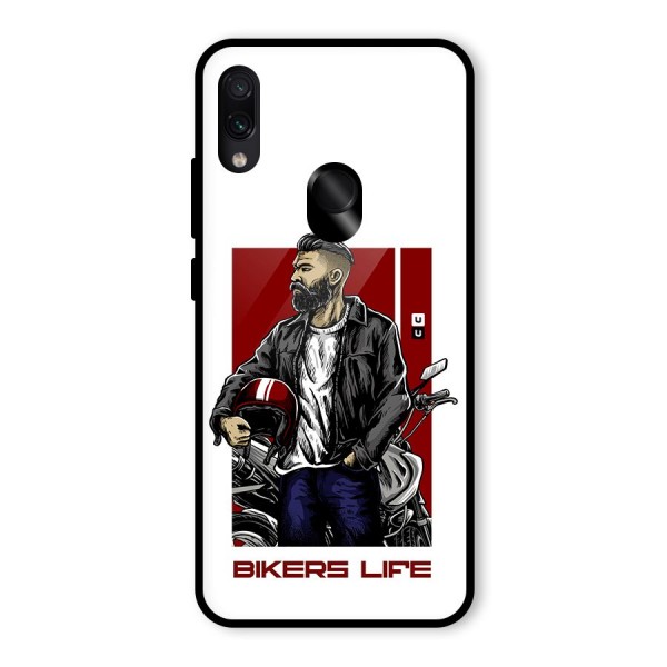 Biker Life Glass Back Case for Redmi Note 7