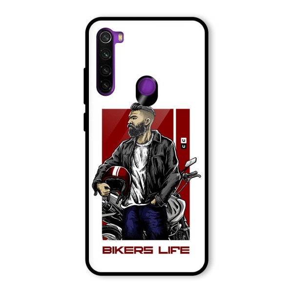 Biker Life Glass Back Case for Redmi Note 8