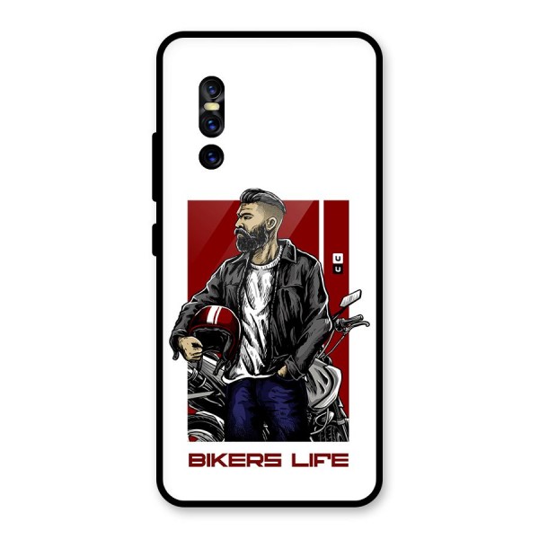 Biker Life Glass Back Case for Vivo V15 Pro