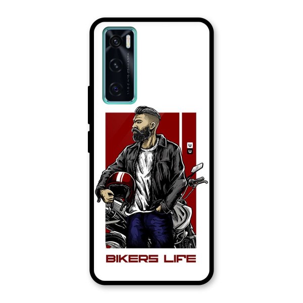 Biker Life Glass Back Case for Vivo V20 SE