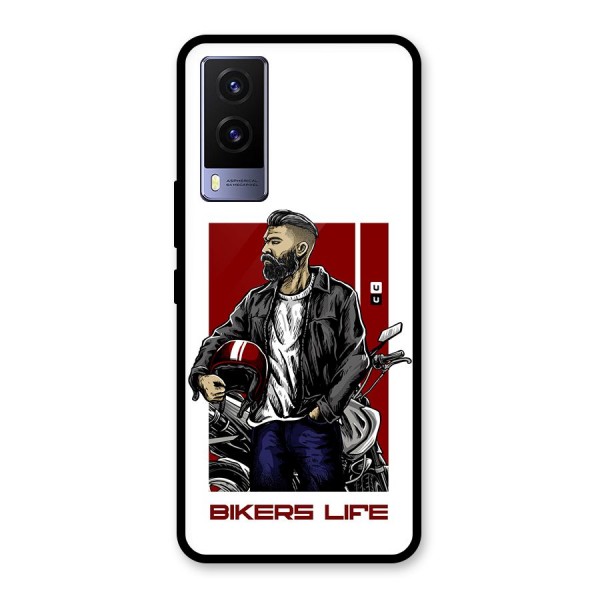 Biker Life Glass Back Case for Vivo V21e 5G