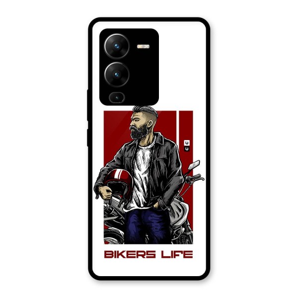 Biker Life Glass Back Case for Vivo V25 Pro