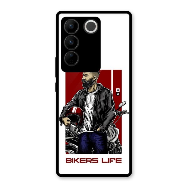 Biker Life Glass Back Case for Vivo V27