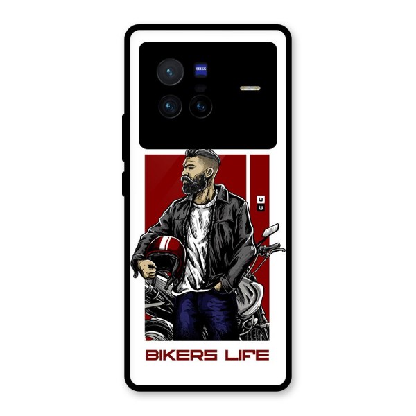 Biker Life Glass Back Case for Vivo X80