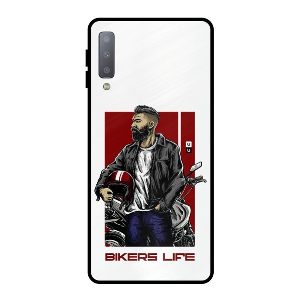 Biker Life Metal Back Case for Galaxy A7 (2018)