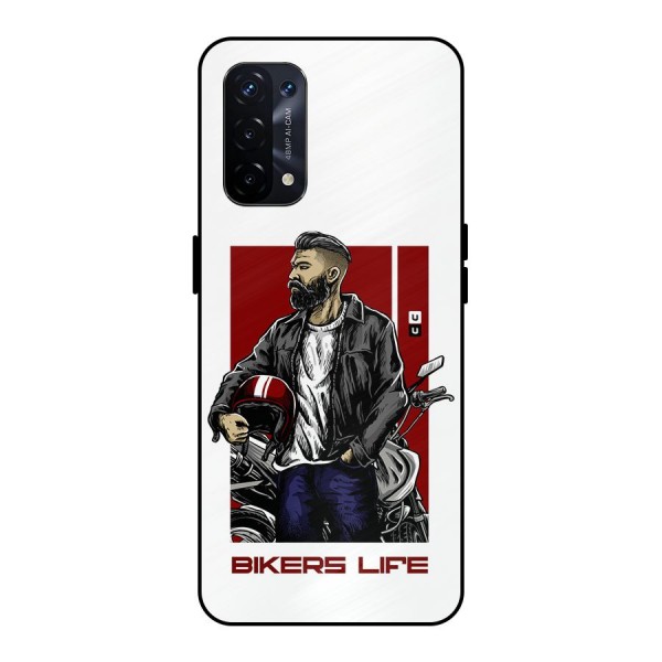 Biker Life Metal Back Case for Oppo A74 5G