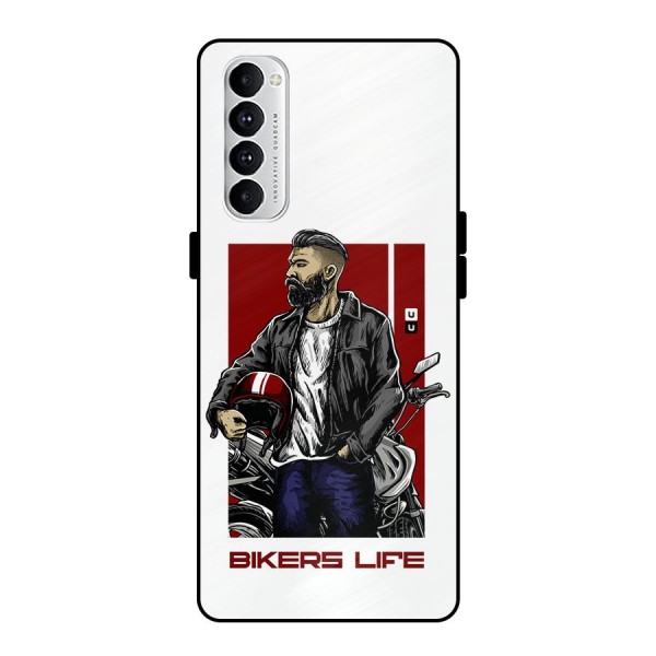 Biker Life Metal Back Case for Oppo Reno4 Pro