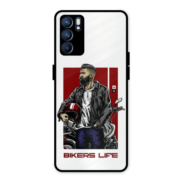 Biker Life Metal Back Case for Oppo Reno6 5G