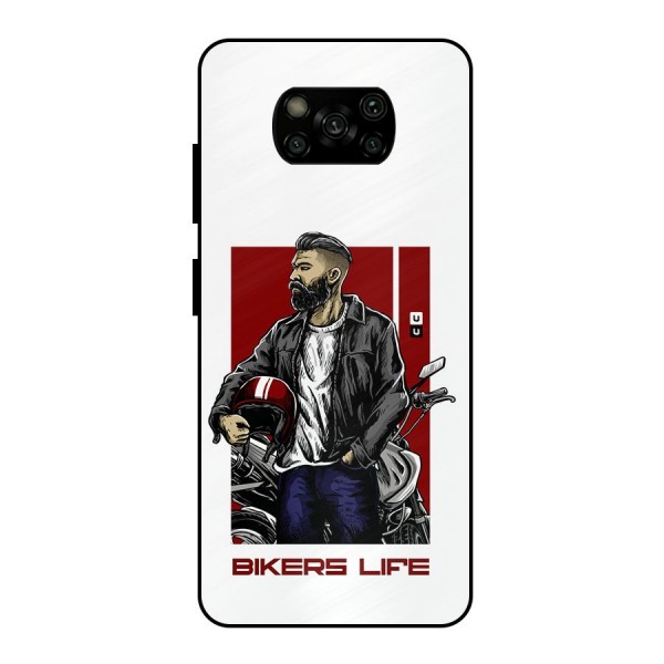 Biker Life Metal Back Case for Poco X3