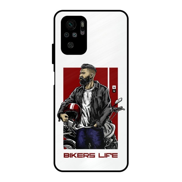 Biker Life Metal Back Case for Redmi Note 10