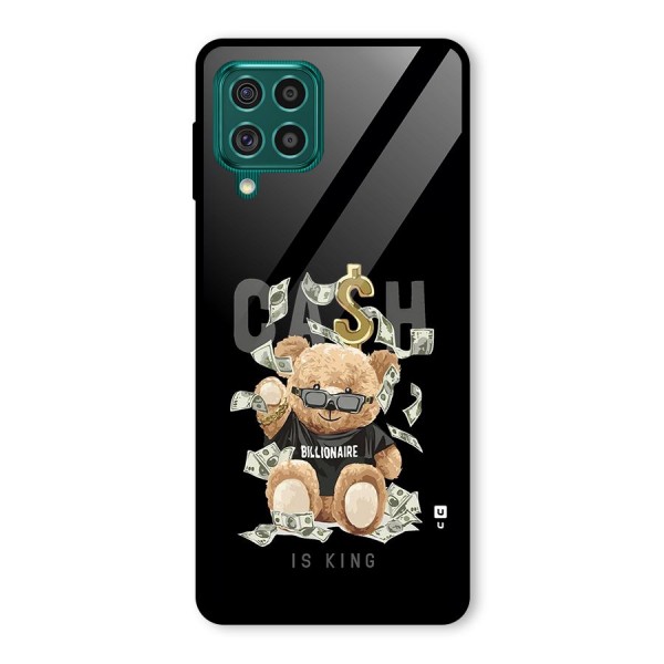 Billionaire Teddy Glass Back Case for Galaxy F62