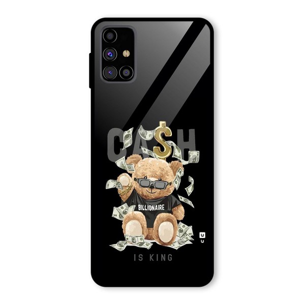 Billionaire Teddy Glass Back Case for Galaxy M31s