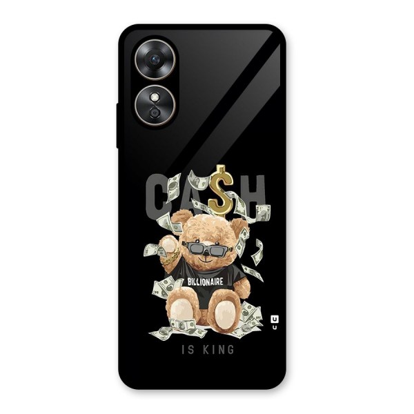 Billionaire Teddy Glass Back Case for Oppo A17