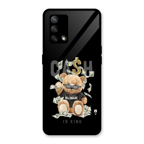 Billionaire Teddy Glass Back Case for Oppo F19