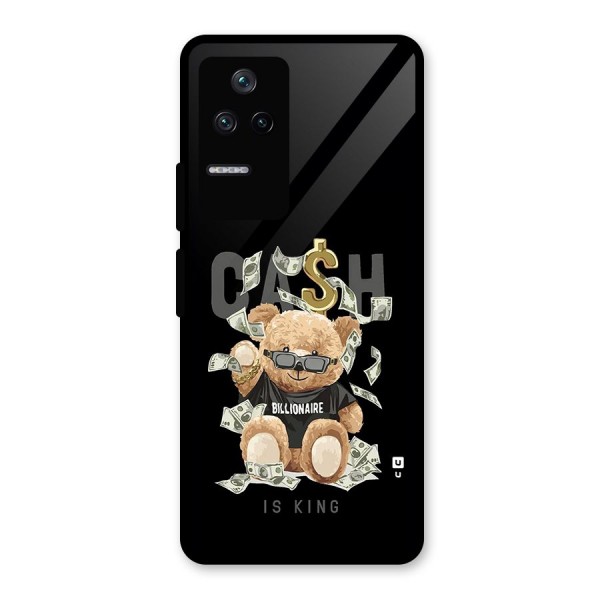 Billionaire Teddy Glass Back Case for Poco F4 5G