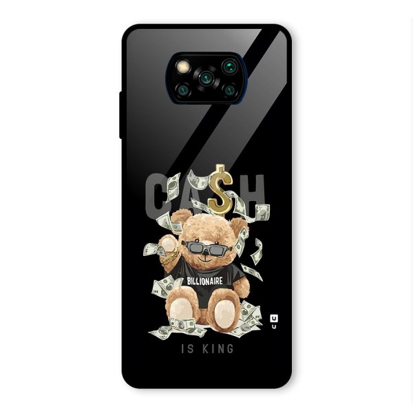 Billionaire Teddy Glass Back Case for Poco X3 Pro