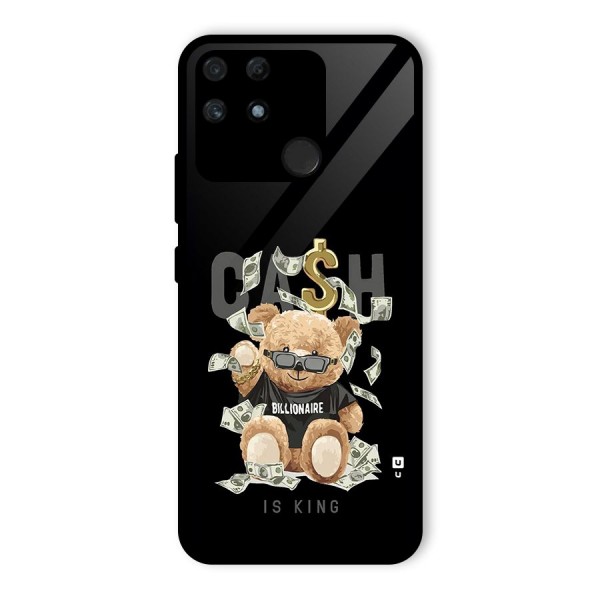 Billionaire Teddy Glass Back Case for Realme Narzo 50A