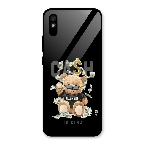 Billionaire Teddy Glass Back Case for Redmi 9i