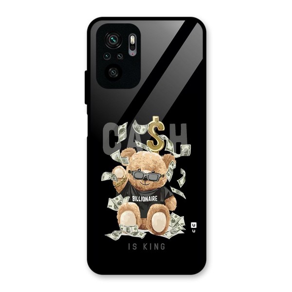 Billionaire Teddy Glass Back Case for Redmi Note 10