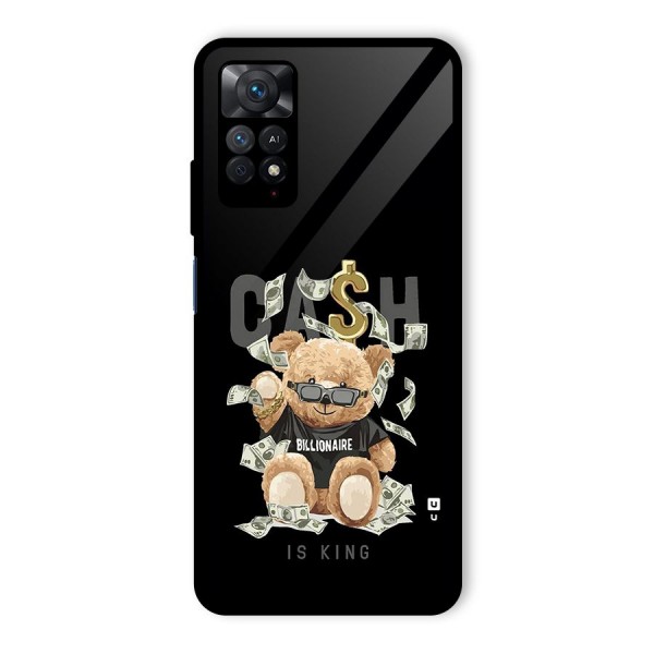 Billionaire Teddy Glass Back Case for Redmi Note 11 Pro