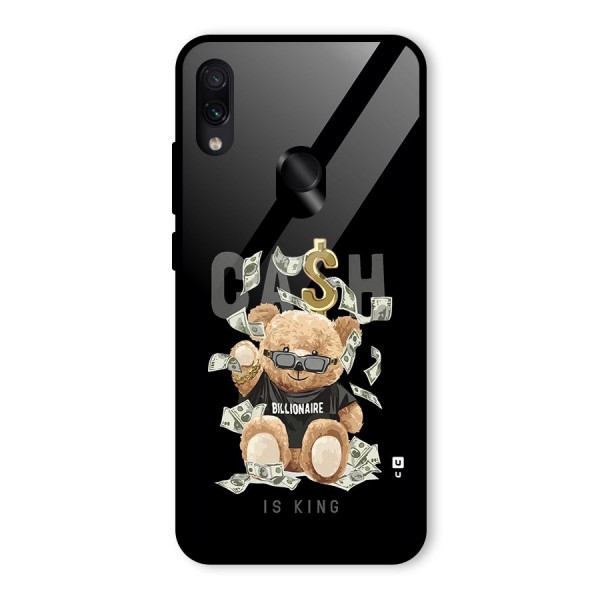 Billionaire Teddy Glass Back Case for Redmi Note 7S