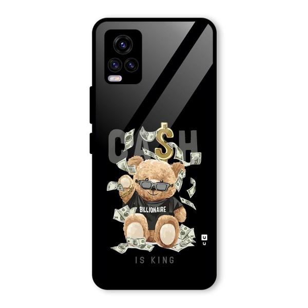 Billionaire Teddy Glass Back Case for Vivo V20