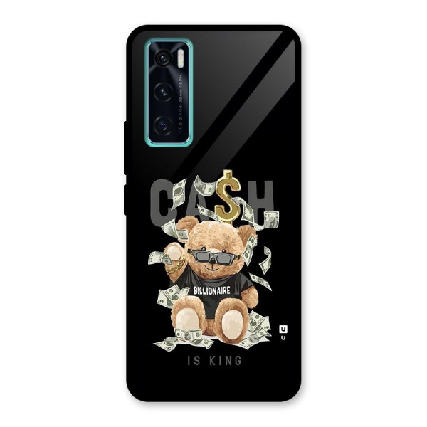 Billionaire Teddy Glass Back Case for Vivo V20 SE