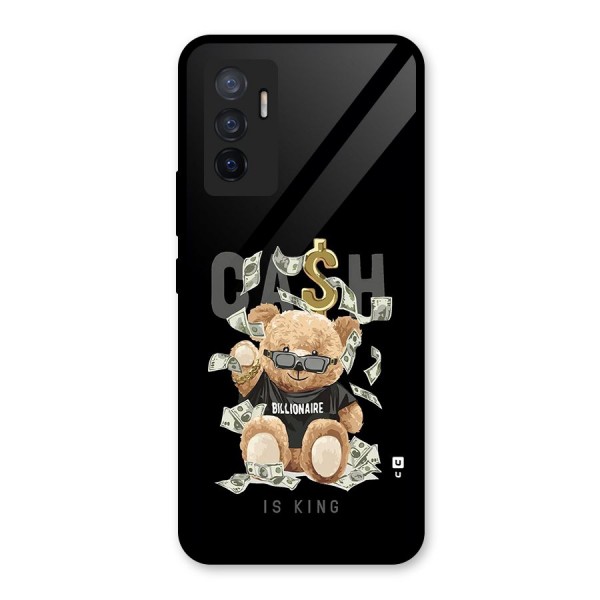 Billionaire Teddy Glass Back Case for Vivo V23e