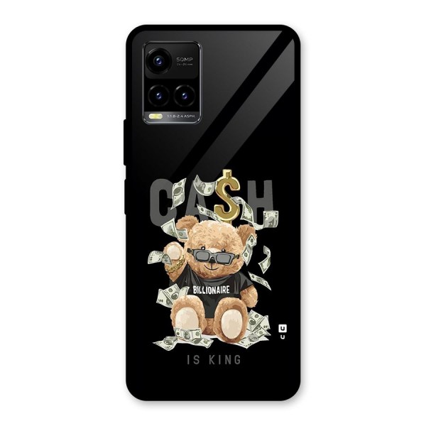 Billionaire Teddy Glass Back Case for Vivo Y21A