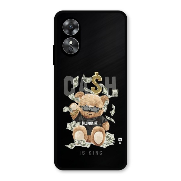 Billionaire Teddy Metal Back Case for Oppo A17