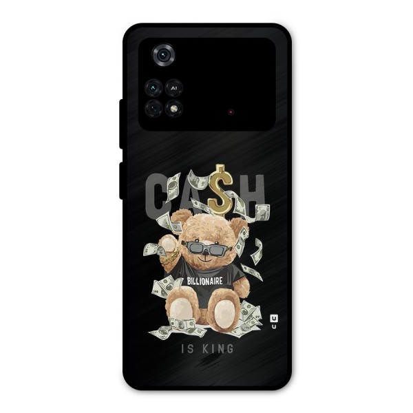 Billionaire Teddy Metal Back Case for Poco M4 Pro 4G