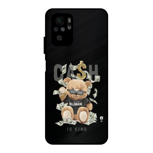 Billionaire Teddy Metal Back Case for Redmi Note 10