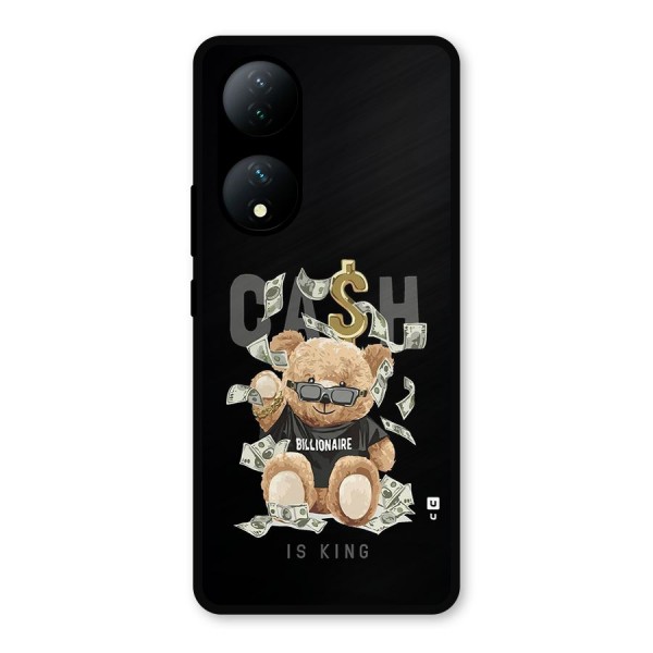 Billionaire Teddy Metal Back Case for Vivo T2