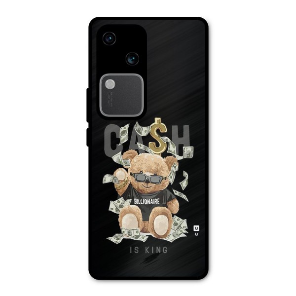 Billionaire Teddy Metal Back Case for Vivo V30