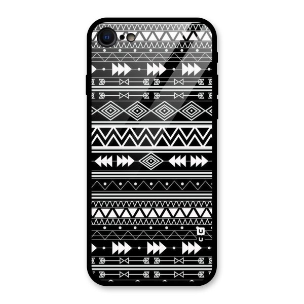 Black Aztec Creativity Glass Back Case for iPhone 8