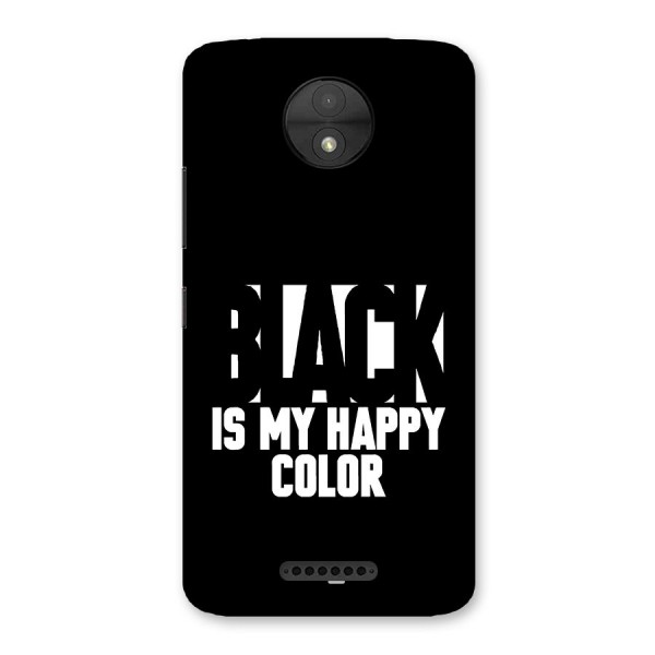 Black My Happy Color Back Case for Moto C
