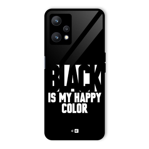 Black My Happy Color Glass Back Case for Realme 9 Pro 5G