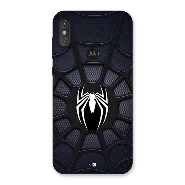 Black Web Back Case for Motorola One Power