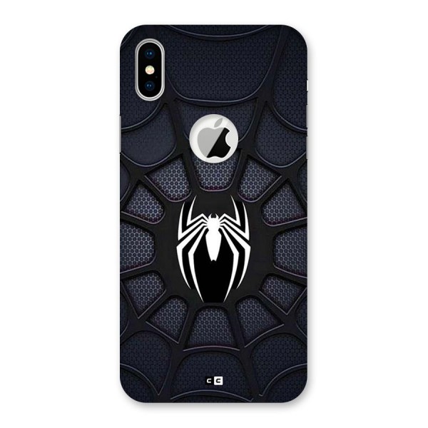 Black Web Back Case for iPhone XS Logo Cut