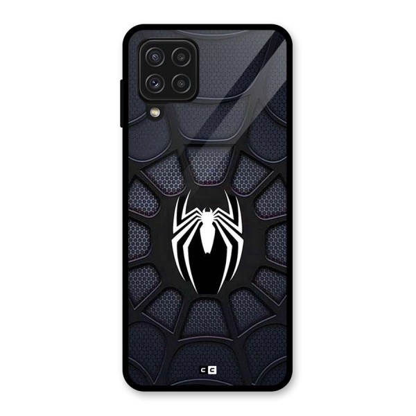 Black Web Glass Back Case for Galaxy A22 4G